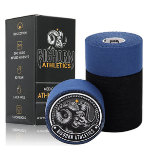 EZ-Tear Athletic Sports Tape, 1.5-Inch x 45-feet, 4-Rolls (Black & Blue)