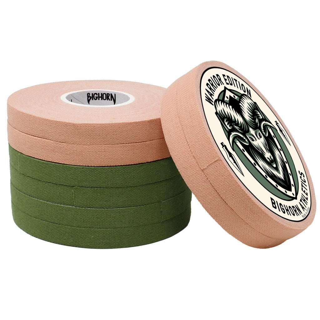 Bighorn Athletics | Jiu Jitsu Finger Tape |100% Cotton |Military Green &  Nude Colors